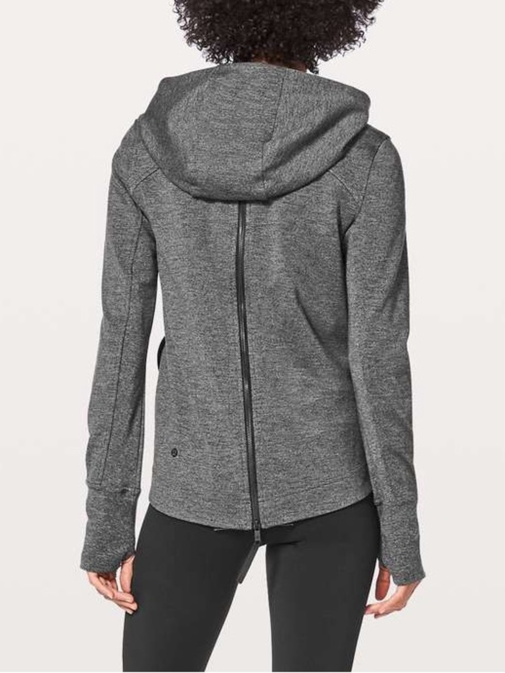 lululemon athletica Heather Gray Hooded Zip-Back Sweatshirt
